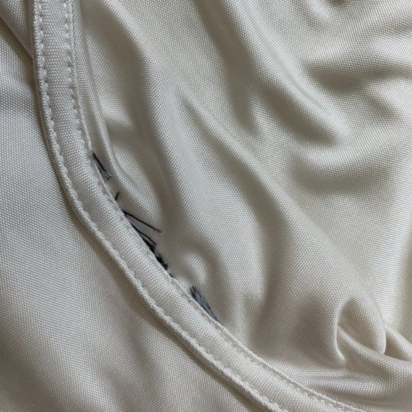 Women's Ivory/Off White/Cream Tie neck Draped fabric Halter Top - Picture 13 of 13